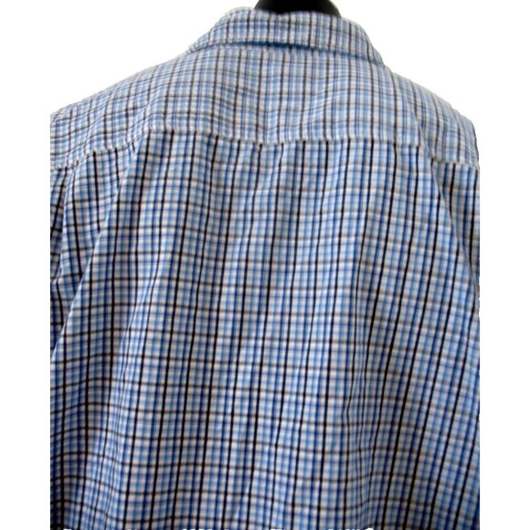 CHAPS Men's Button Front Long Sleeve Blue Plaid Size XXL - Picture 13 of 14